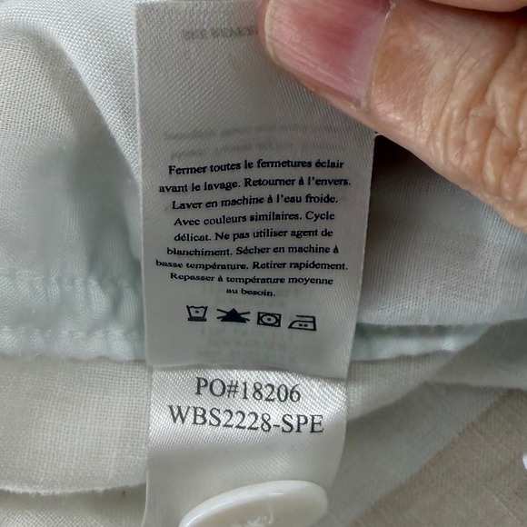 Faherty Striped Wide Leg Pants Womens Medium Cream Tan Linen Blend High Rise - Picture 12 of 12